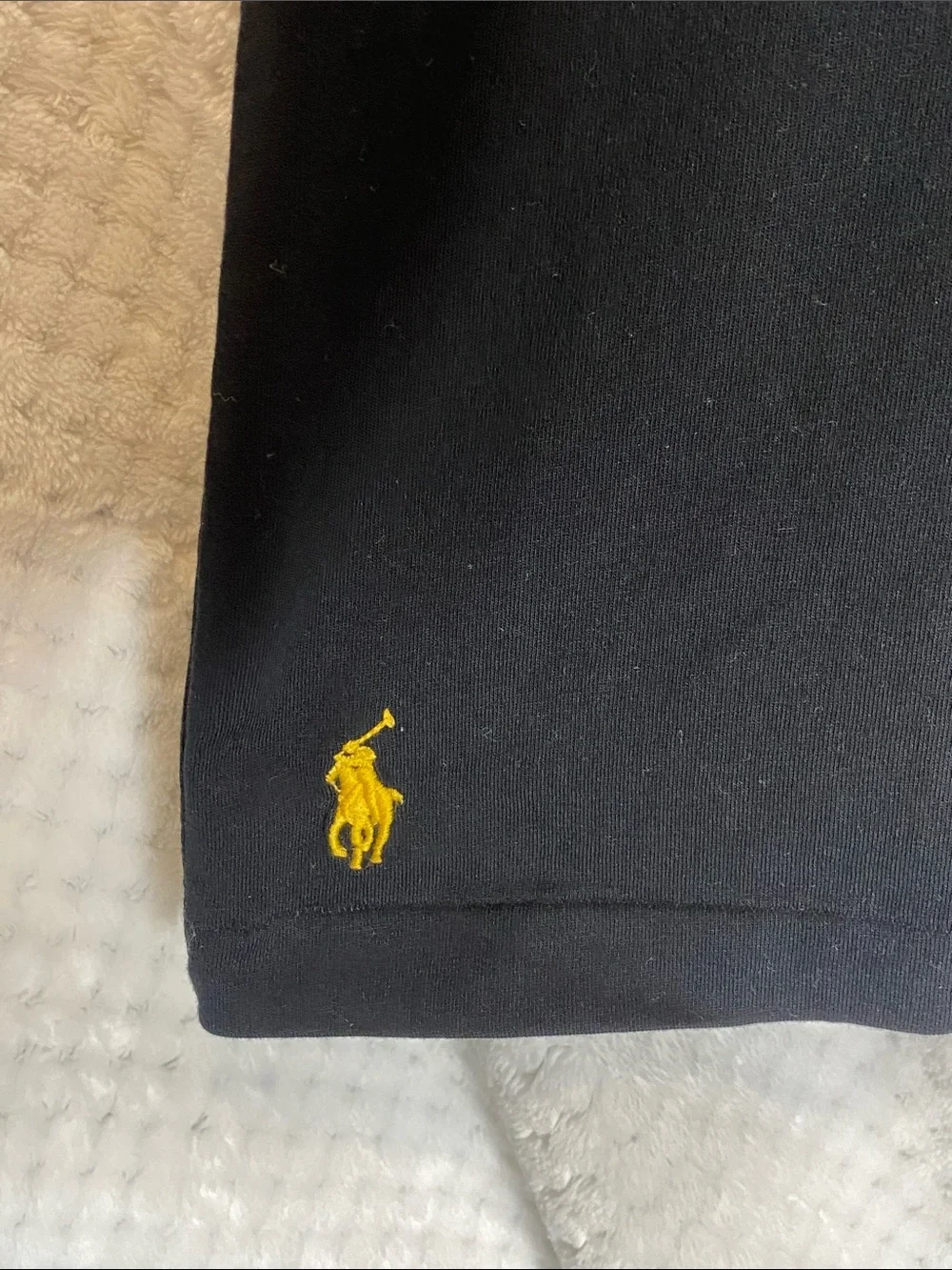 Polo by Ralph Lauren Black T-Shirt with Yellow Gold Lettering